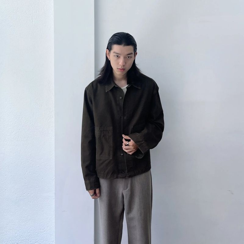 ボクシー ウォッシュド クロップド ジャケット