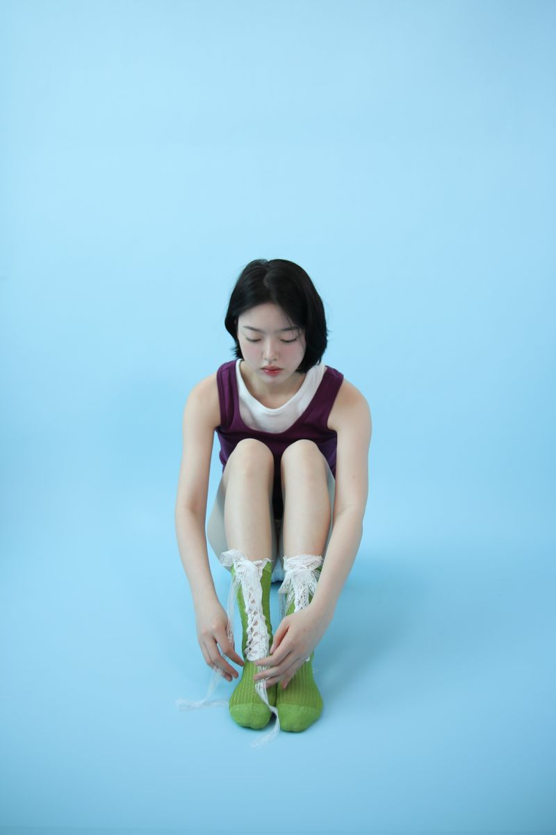 corset lace up socks (green)