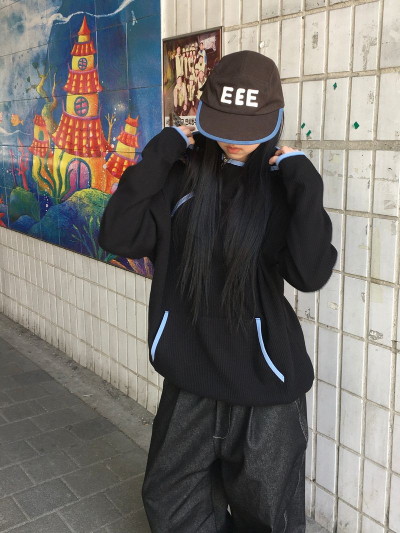Split Diagonal Waffle Hoodie (4c)