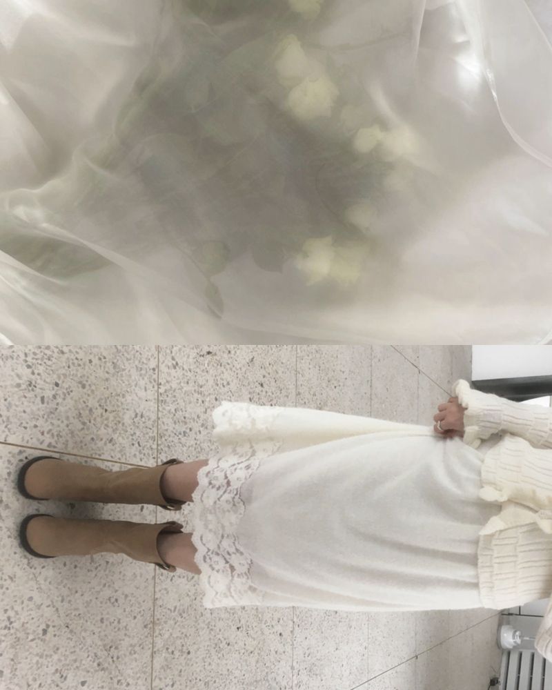 moroi（モロイ）の「Lace knit skirt（Skirts）」
