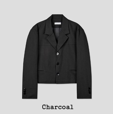 Ellier Three-Button Cropped Blazer