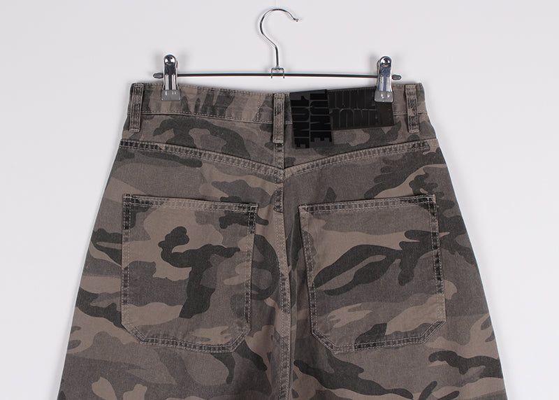 CAMO COTTON BALLOON PANTS