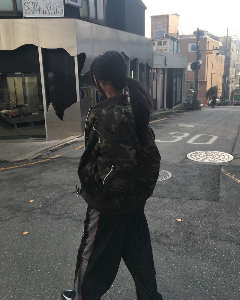 Camo ma-1 shirring jumper