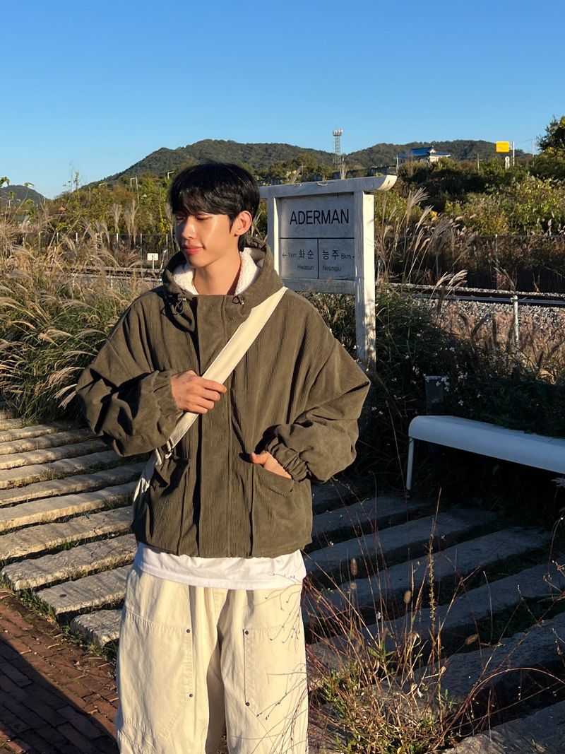 Moss Corduroy Hooded Jacket (3 Colors)