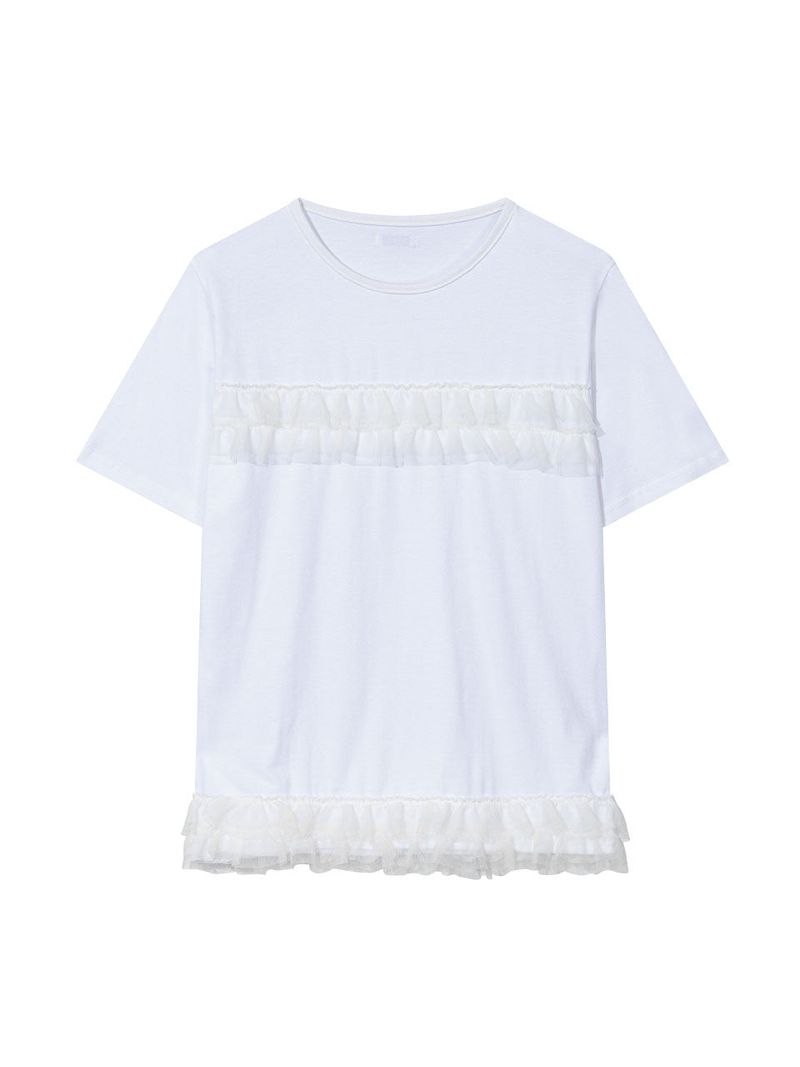 FRILL CANCAN T-SHIRT(WHITE)