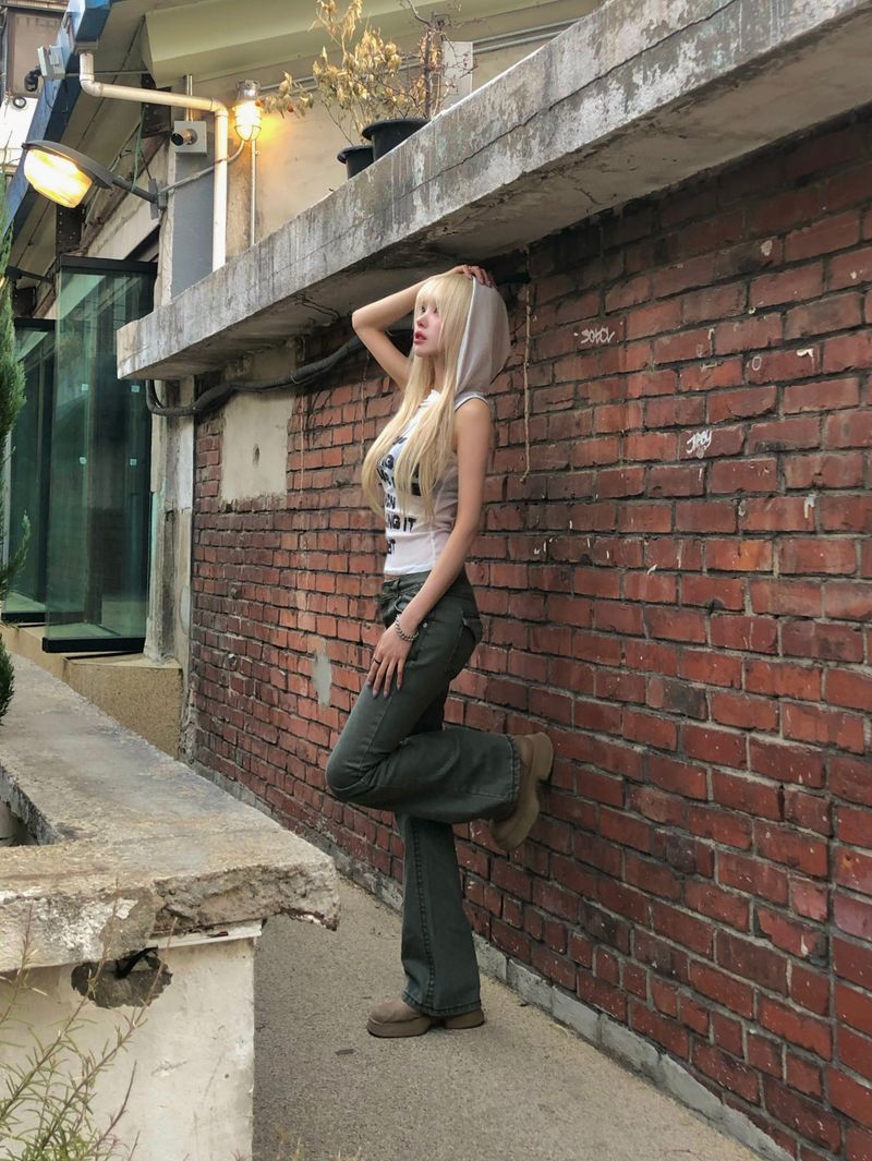 vintage pocket low rise pants