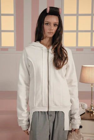 threetimes（スリータイムズ）の「Gwen zip-up hoodie - white      （Tops）」
