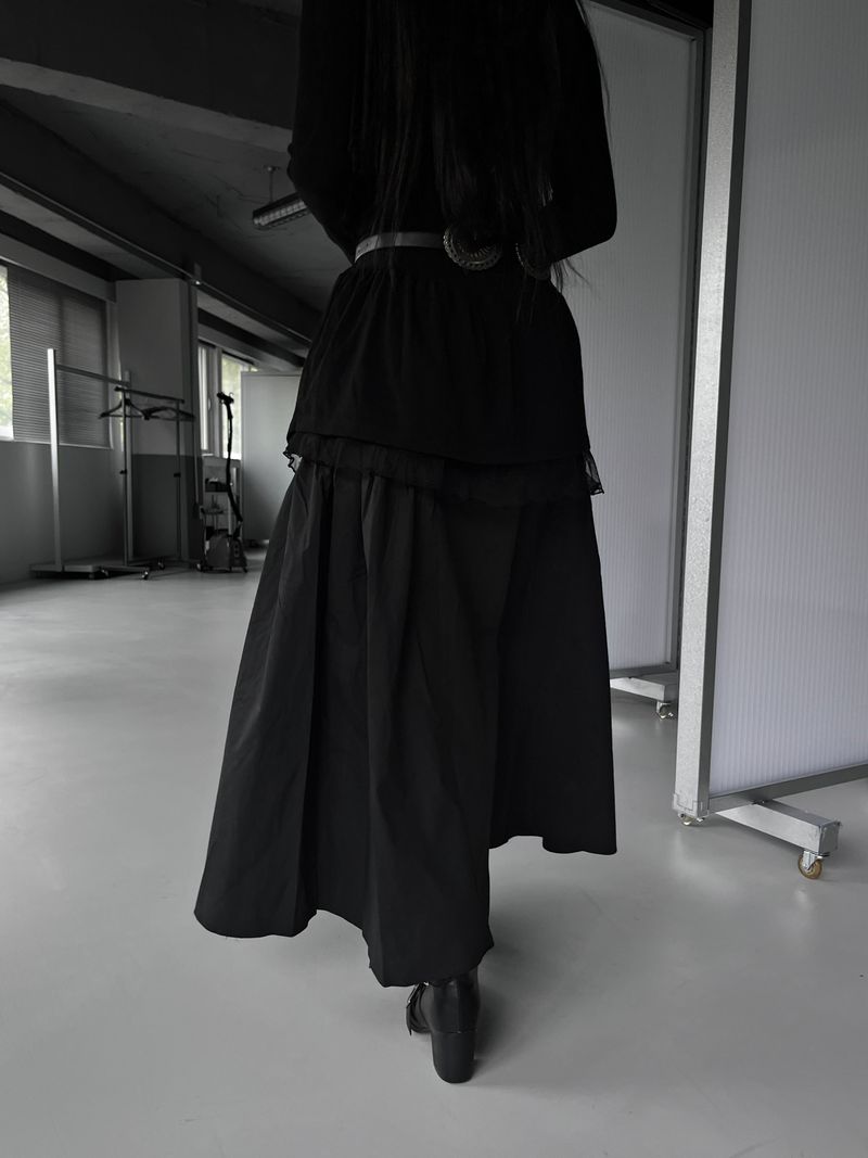 gather balloon long skirt (3color)