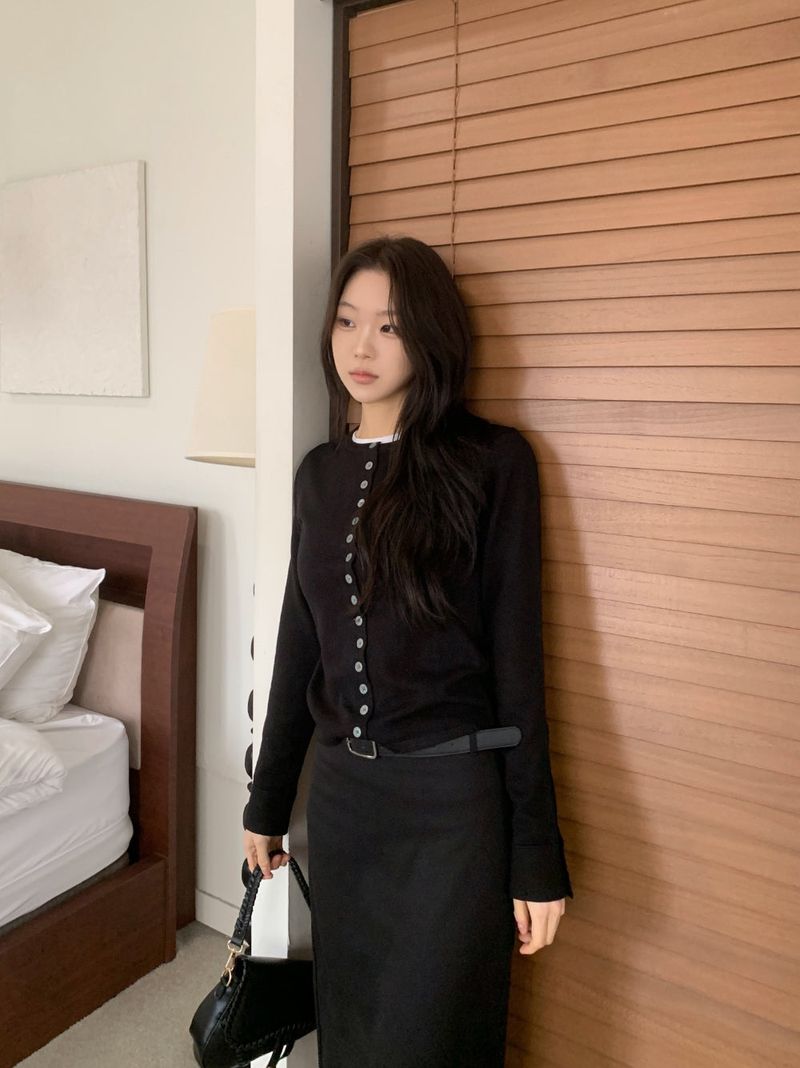 Annie Slim Button Long Sleeve Cardigan
