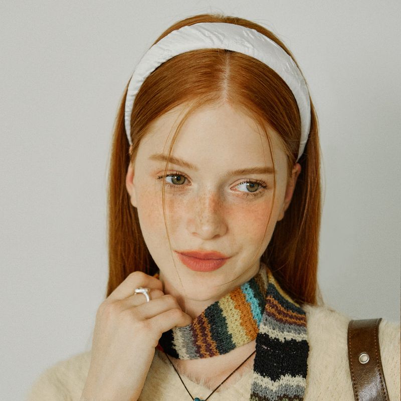 Jacquard Ribbon Volume Hairband _ White