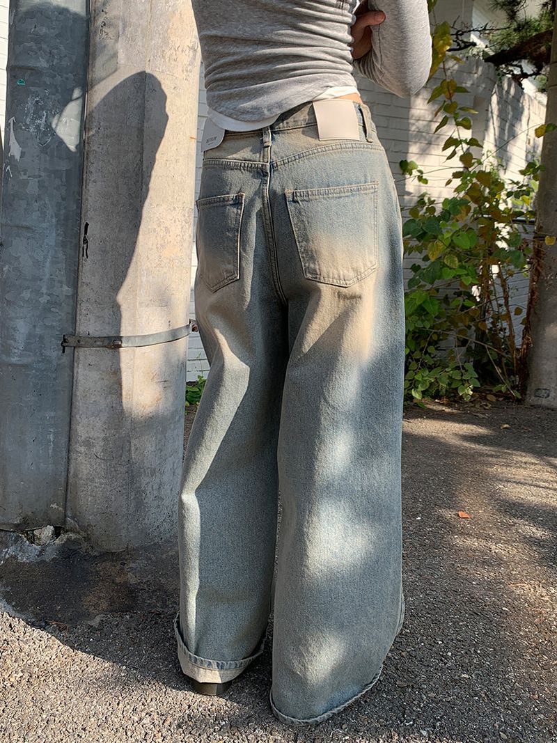 KEYRING WASHED WIDE JEANS