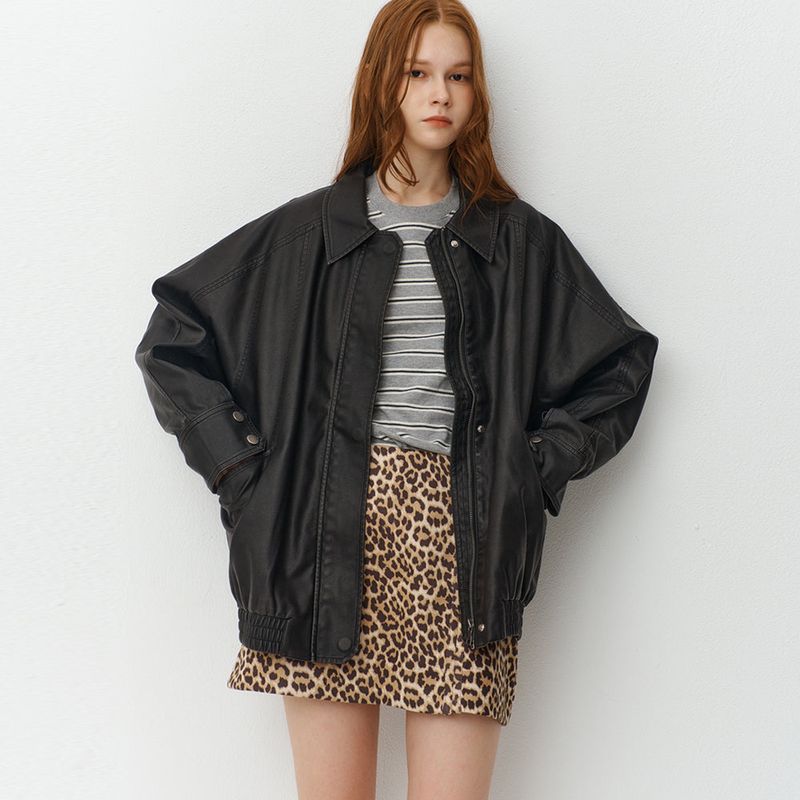 Oversized Fake Leather Blouson