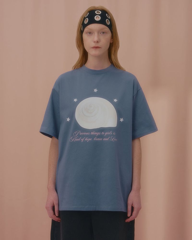 CHARMING SHELL TSHIRT-BLUE
