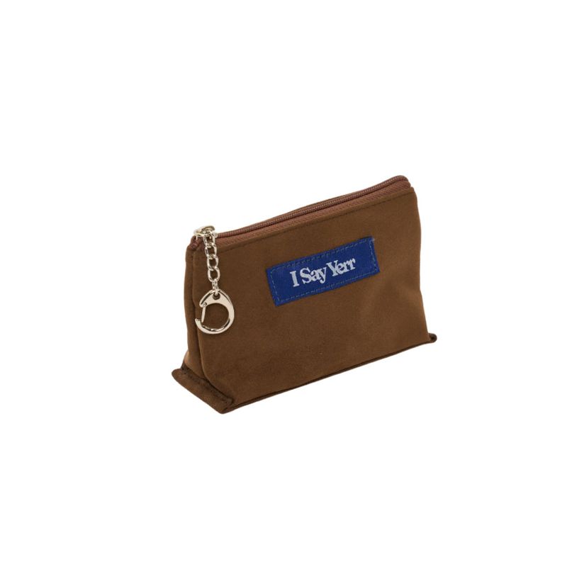 I SAY YERR(アイ セイ イェール)の「ペーパーボートポーチ (brown_suede)(バッグ)」