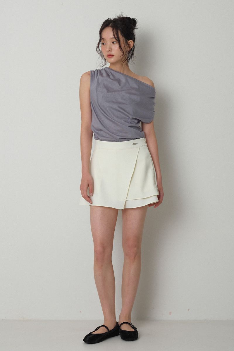 Wrap Skirt Short Pants_Ivory