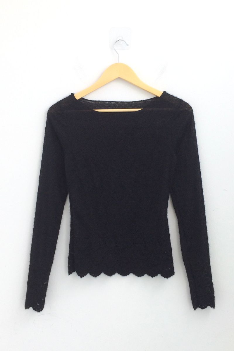 Flower Lace Slim Knit Top