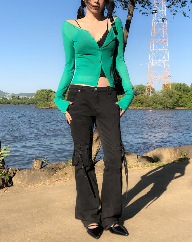More Belted Low Bootcut Pants