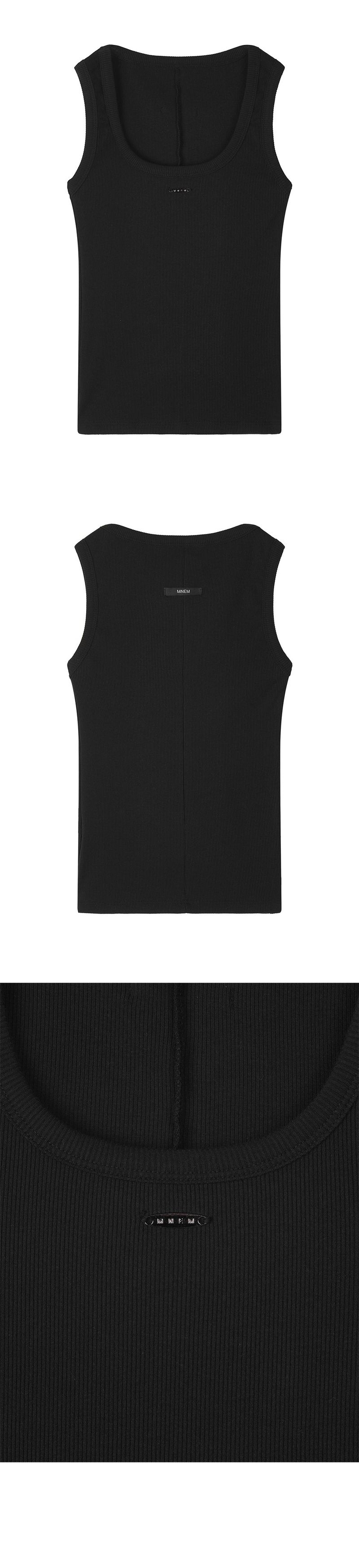 [mnem] Metal Logo Rib Tank (black)