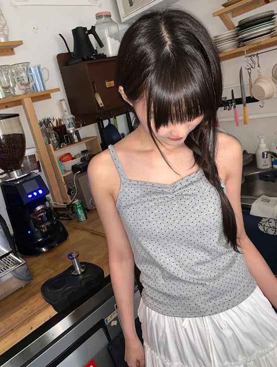 BAON（バオン）の「Nahisi Dot Shirring Sleeveless（Tops）」