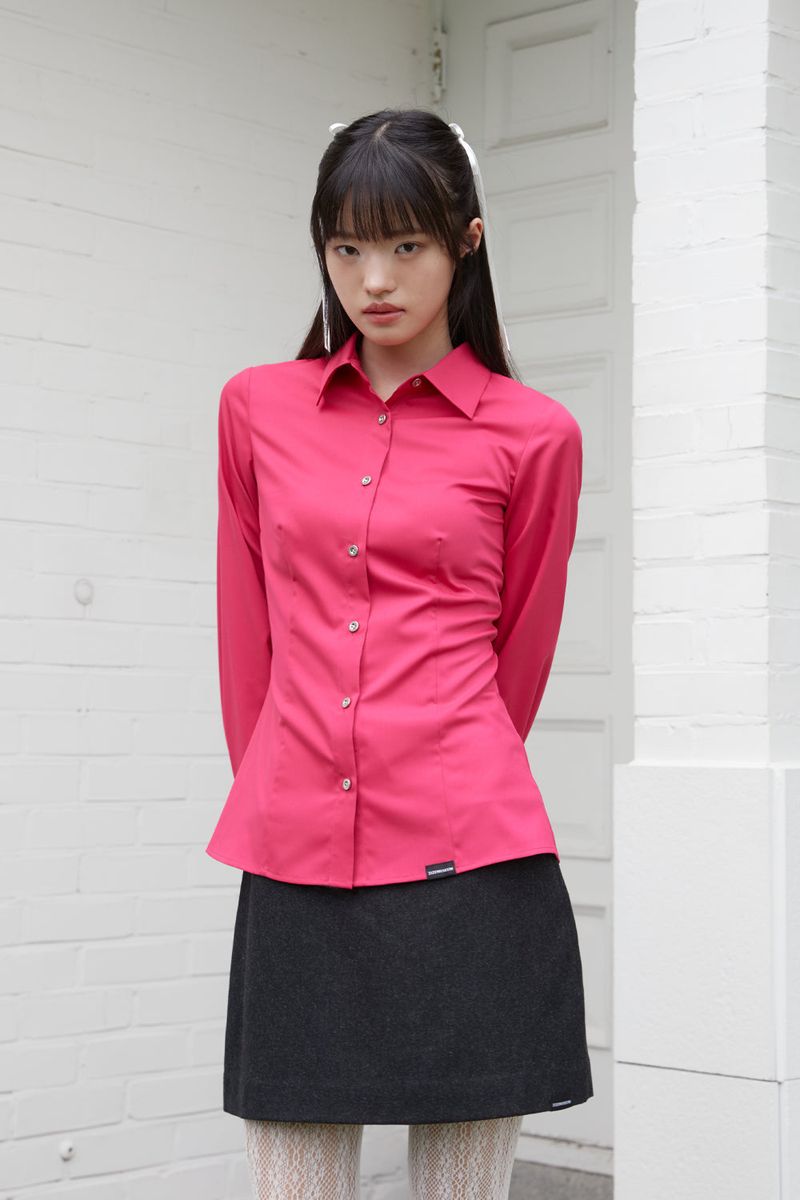 SLIM LINE CUFFS SHIRTS (PINK)