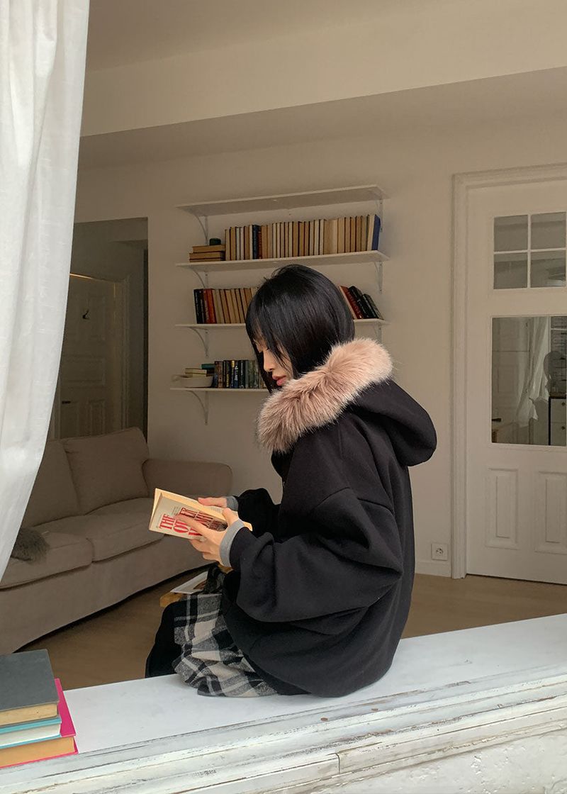 ANGEL FUR HOOD ZIP-UP