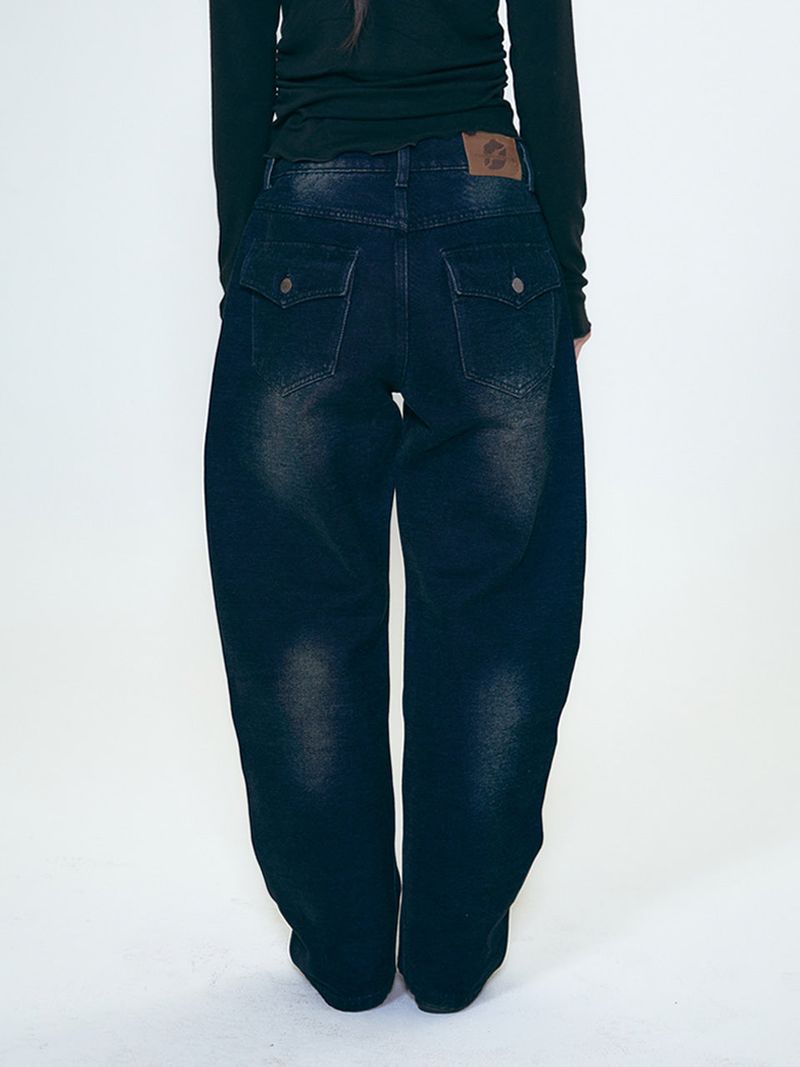 DEEP WINTER BRUSHED DENIM PANTS / BLUE