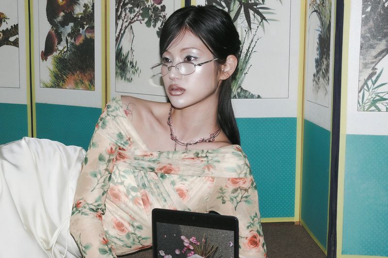 [春] - Antique mesh choker (Pink) (limited)