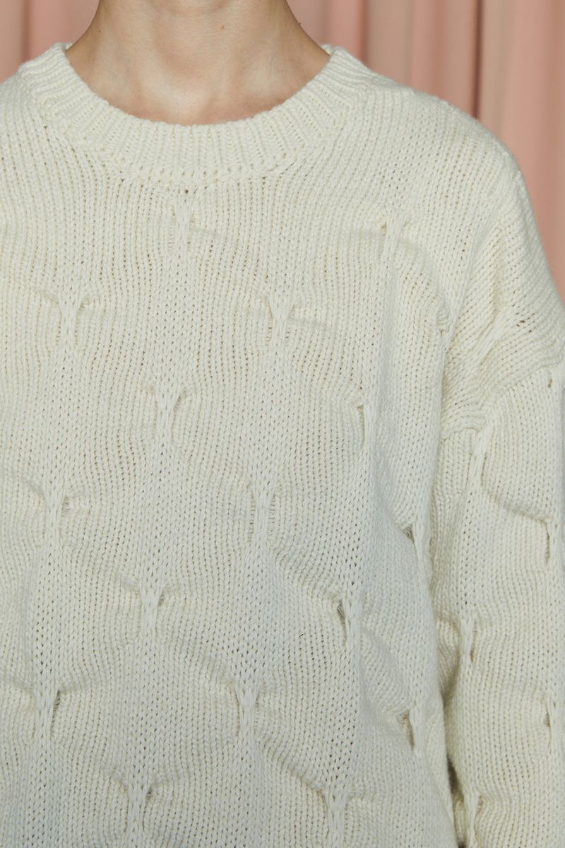 EMBOSSING CLOVER KNIT / IVORY