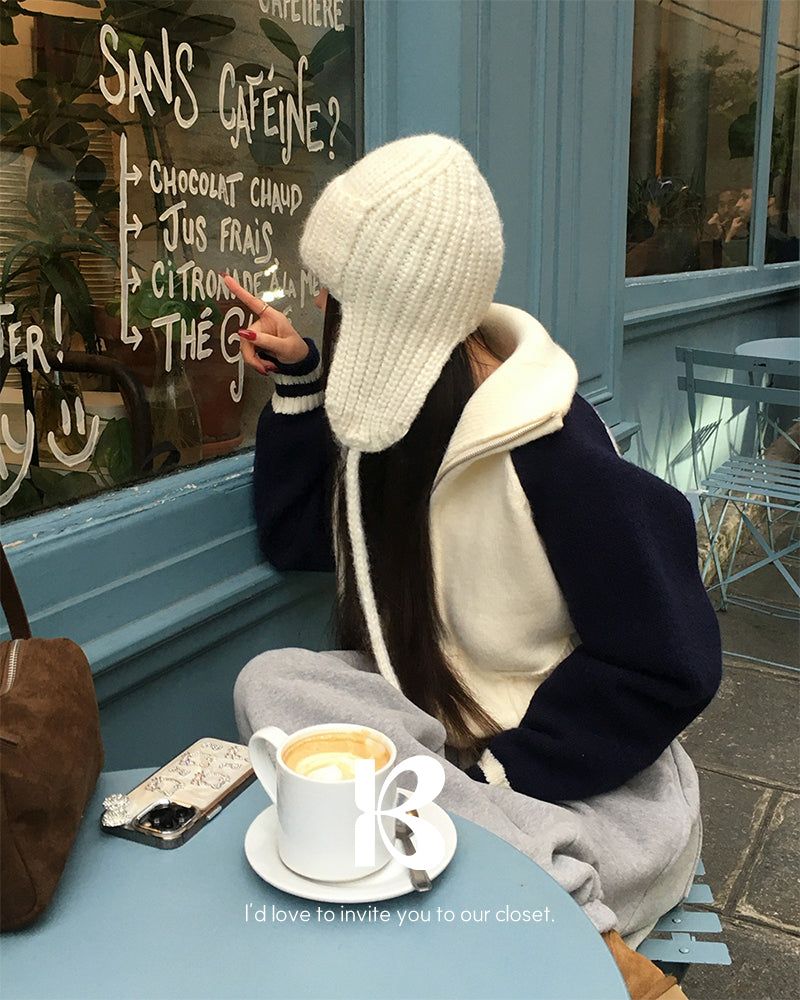 [ORIGINAL] Tard Color-Block Raglan Knit Zip-Up