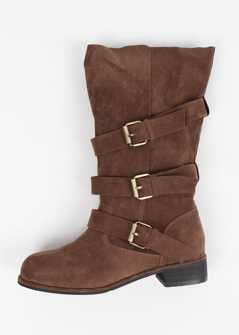 SUEDE BELT MIDDLE BOOTS