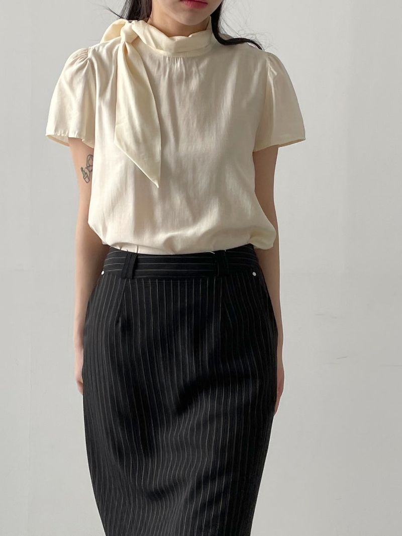 Rivet Stripe H-Line Skirt