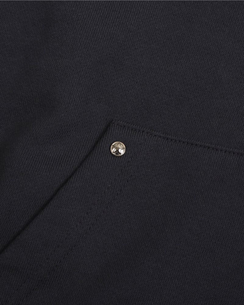 Silver Logo Docking Crop Hood Zip-Up Charcoal