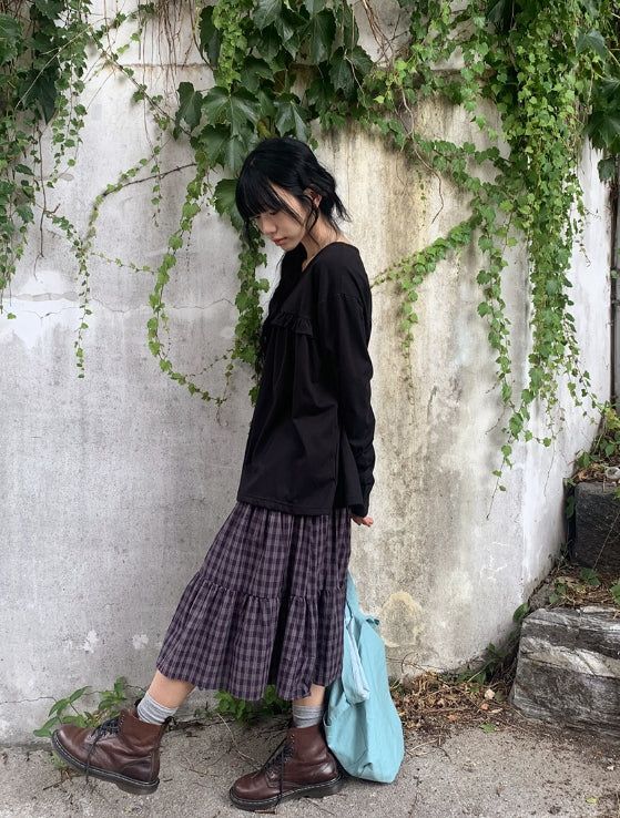 26FW★ [BAONHAUS] Koiren Frill Long Sleeve Tee