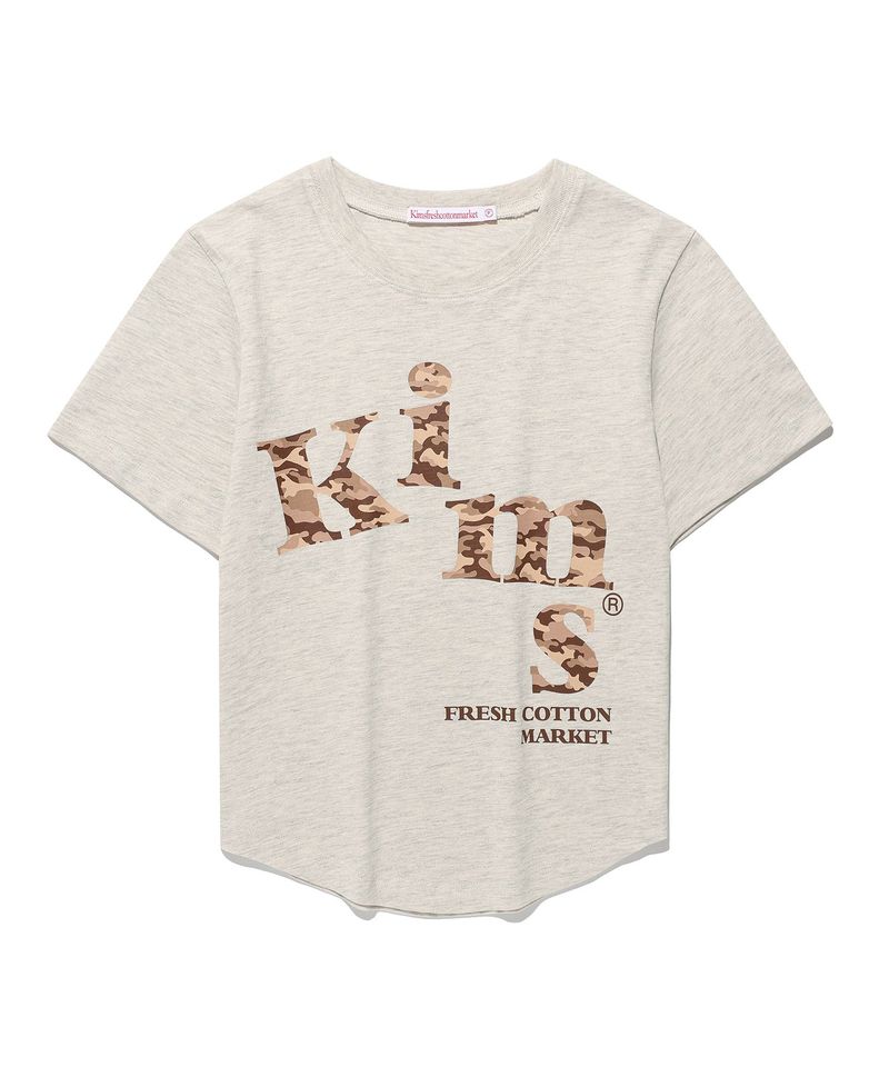 Kims Fresh Cotton Market(キムス フレッシュ コットン マーケット)の「メッシーアルファカモT Oatmeal(トップス)」