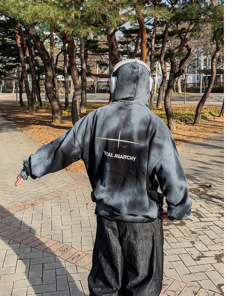 JIIGEUM（ジグム）の「Anarchy Dirty Washing Hoodie Zip-up Warmer（Jackets/Outerwear）」