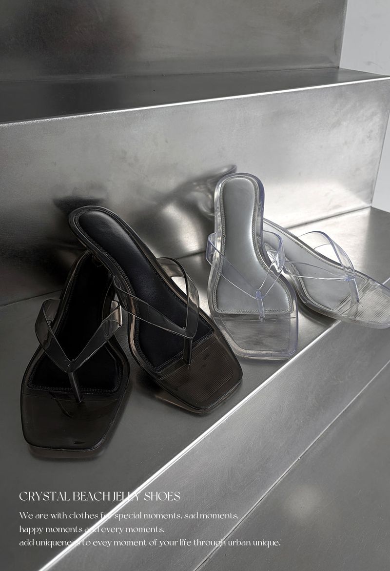 crystal beach jelly shoes (2color)