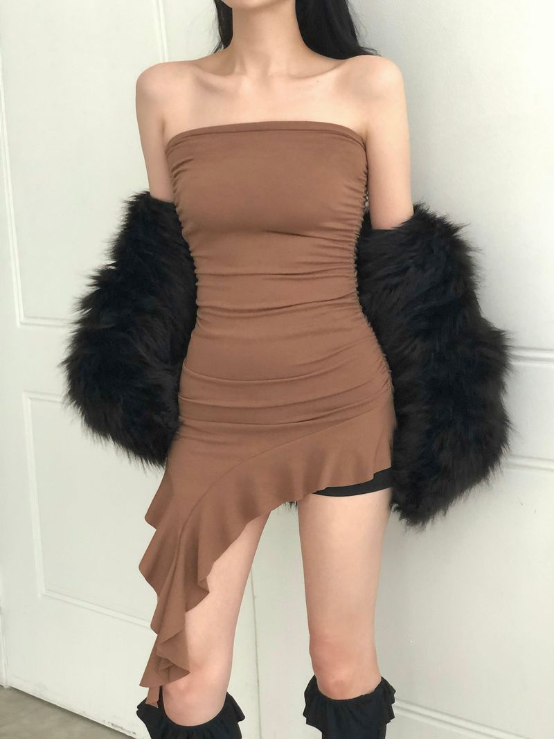 Frill Unbal Mini-dress