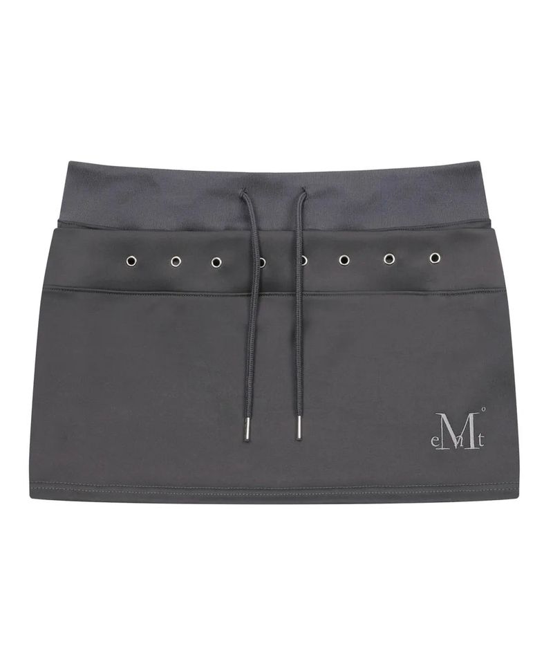 STRIA PUNCHING EYELET BANDING MINI SKIRT (2COLOR)