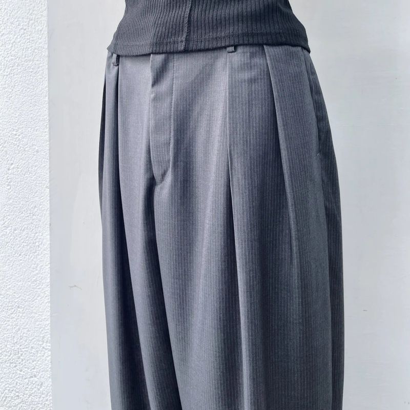 Curved Draped Suiting Trousers