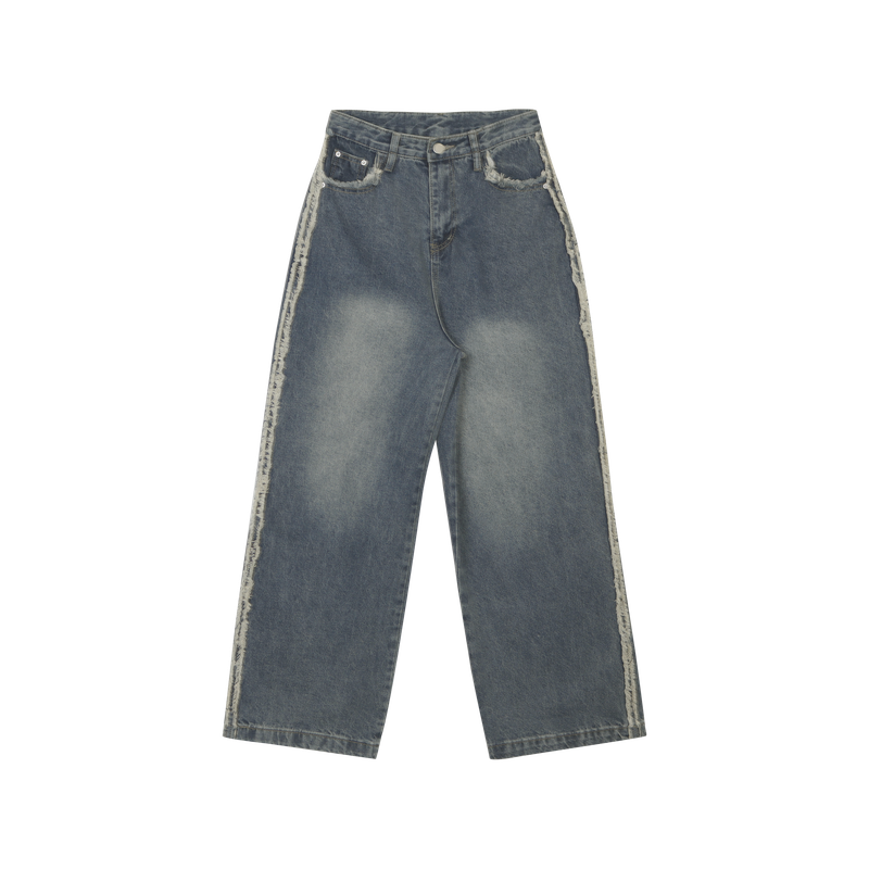 FRINGE DENIM PANTS