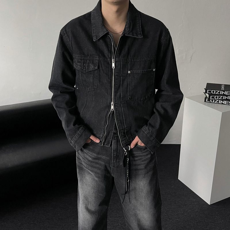 RU8314 Unbalanced Jean Jacket (2 colors)