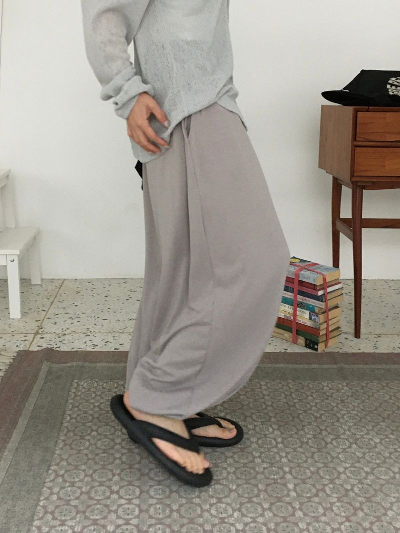Harem Rayon Wide Banding Pants (3c)