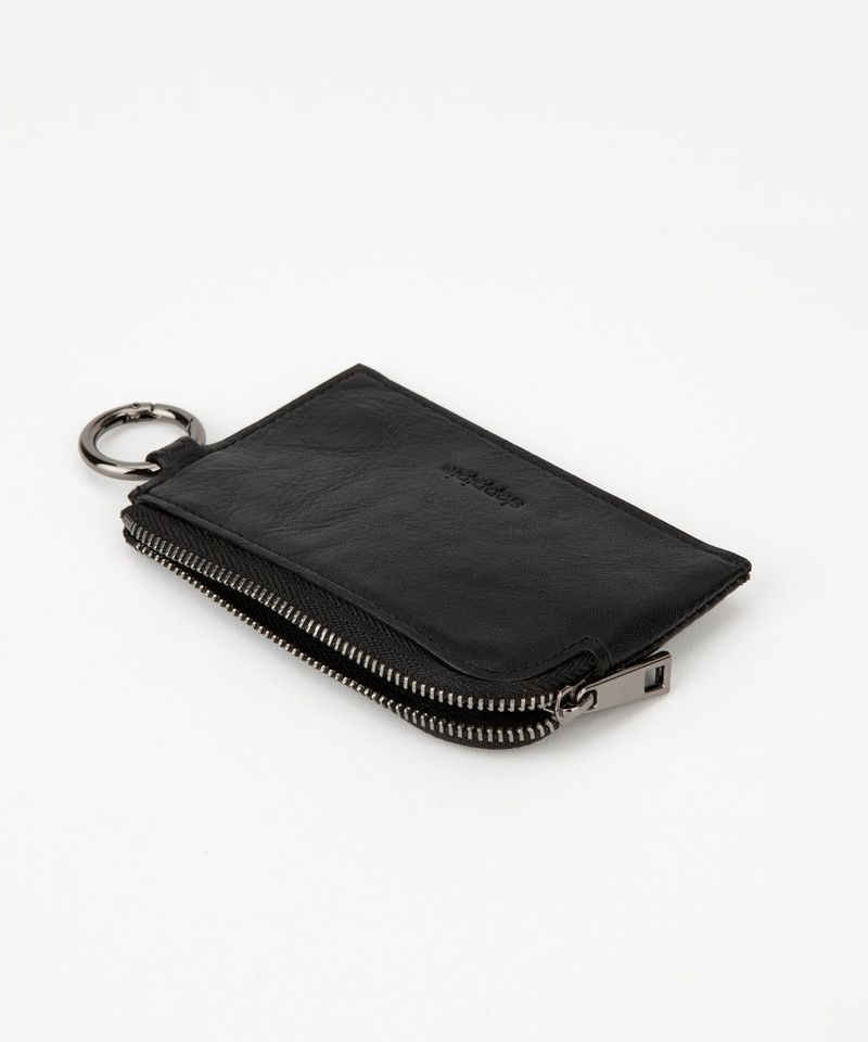 【MADE】zippy leather wallet [ black, leopard ]