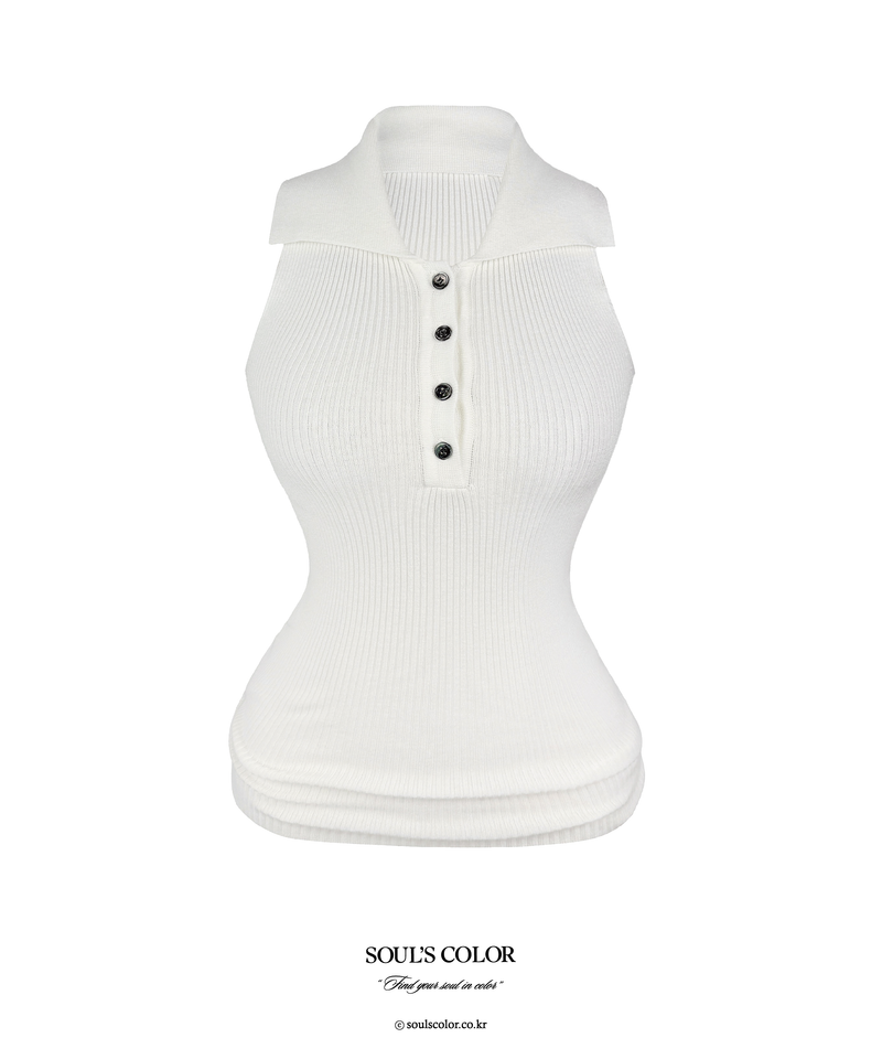 Mirel Rib Collar Knit Top (2color)