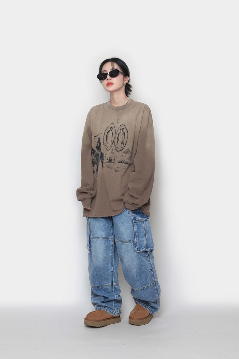 Monster cargo denim pants