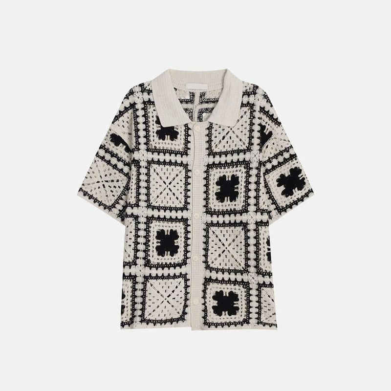 ASCLO Clover Crochet Short Sleeve Cardigan (2color)
