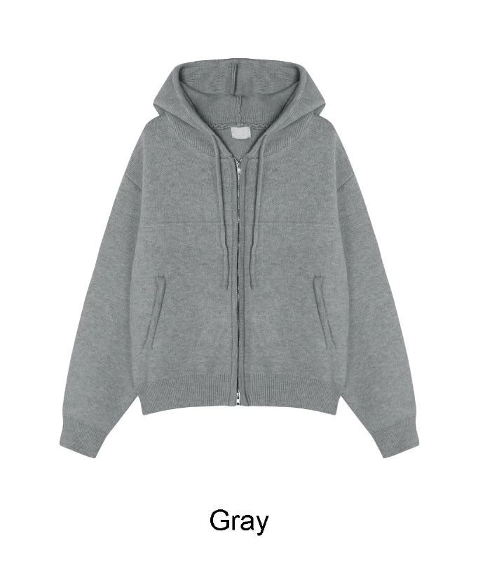 Diob Hooded Knit Zip-up