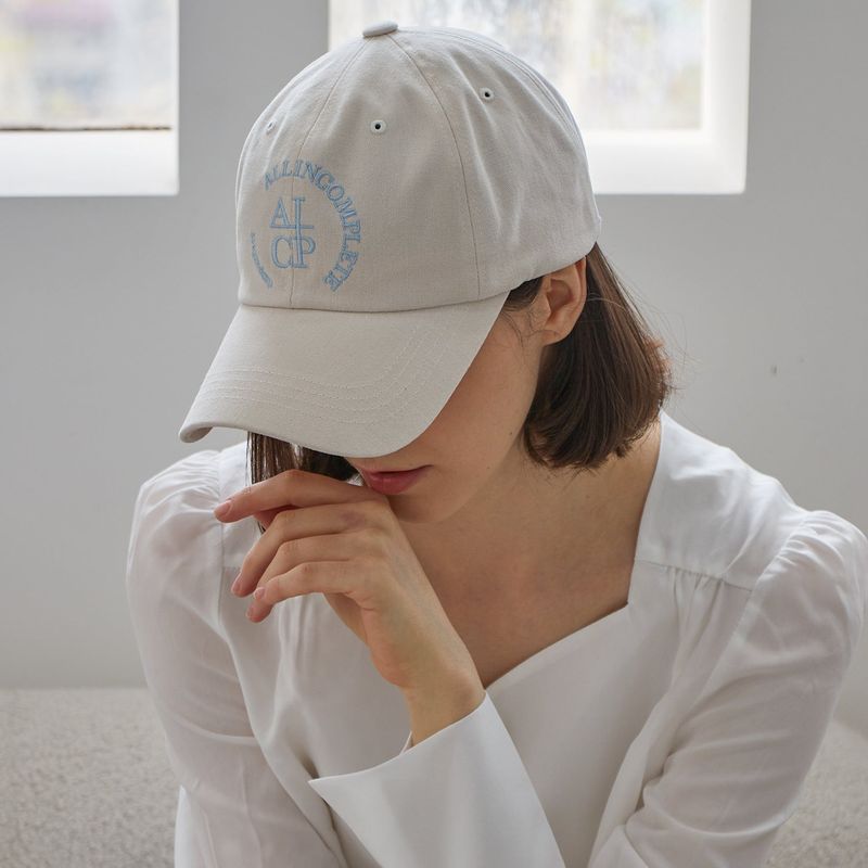 Round Logo Ball Cap (Cream Beige)