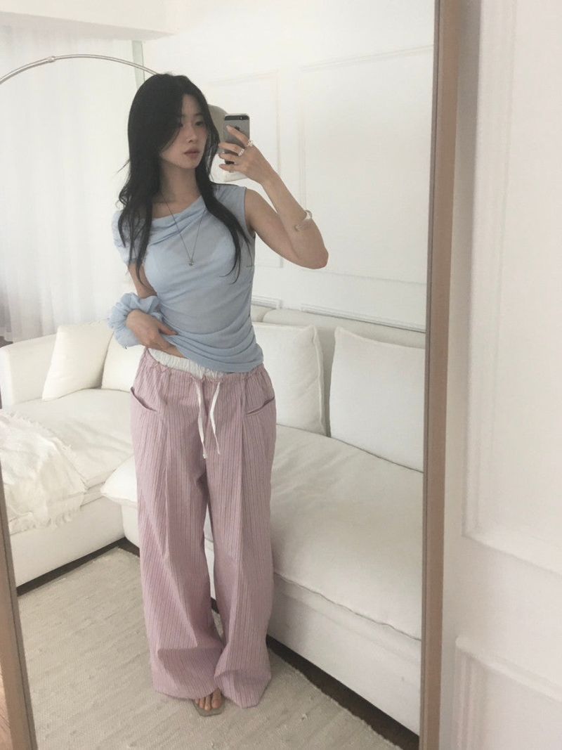striped pajama pants