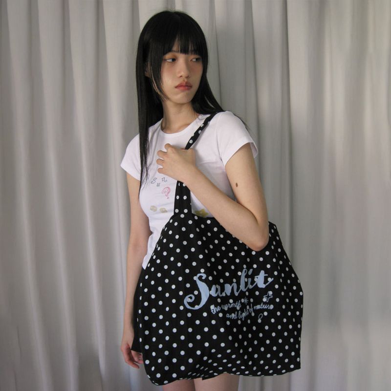 Sunlit（サンリット）の「GRAPHIC DOT ECO BAG (BLACK)（Bags）」